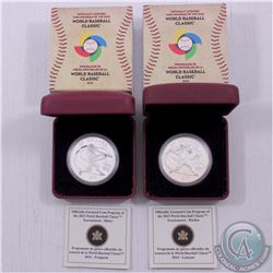 RCM Lot: 2013 Canada $20 Hitter & Pitcher World Baseball Classics Tournament Series 1oz Fine Silver