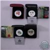 Image 1 : RCM Lot: 4x 2001, 2002, 2003, and 2005 Canada $5 Coloured Silver Maple Leaf coins . (TAX Exempt). Co
