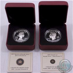 RCM Lot: 2009 Canada $15 Fine Silver King George VI and Queen Elizabeth II Vignettes of Royalty Seri