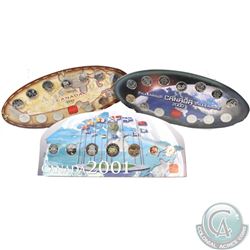 RCM Lot: 1999 NESTLE, 2000 and 2001 Official RCM Commemorative Oval Shaped display holder with coins