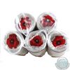 Image 1 : RCM Lot: 5 x 2015 SOME COLORED Poppy 25-cent Original Roll of 40pcs (5 Rolls)