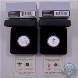 RCM Lot: 2008-2010 Canada $1 Sterling Silver Coloured Lucky Loonies Commemorating the Vancouver 2010