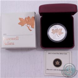 RCM Issue: 2012 Canada 1-cent Fine Silver Coin with Selective Gold Plating - 'Farewell to the Penny'