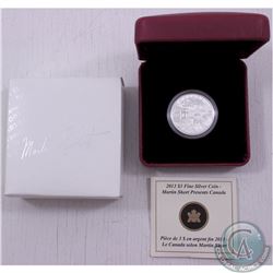 RCM Issue: 2013 $3 Fine Silver Martin Short Presents Canada (TAX Exempt)