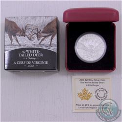 RCM Issue: 2014 Canada $20 1oz The White-Tailed Deer: A Challenge .9999 Fine Silver Coin (TAX Exempt