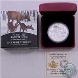 RCM Issue: 2014 Canada $20 1oz The White-Tailed Deer: A Dow and Her Fawns .9999 Fine Silver Coin (TA