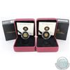 Image 1 : RCM Lot: 2x 2010 25-cent 0.5 gram Pure Gold Caribou and the 2012 50-cent 1/25th ounce Pure Gold Blue