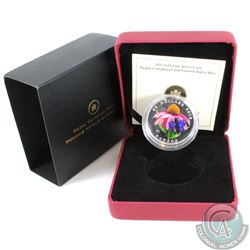 RCM Issue: 2013 Canada $20 Venetian Purple Coneflower and Eastern Tailed Blue Glass Butterfly Fine S