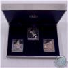 Image 1 : Mint Issue: 1976 Montreal Summer Olympics Set of 3 x 15.55 grams .9999 Pure Silver Stamps with Origi