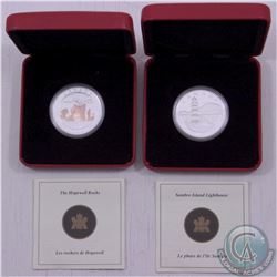 RCM Lot: 2004 $20 Sambro Island Lighthouse and the 2004 $20 Hopewell Rocks Fine Silver Coins. Both c