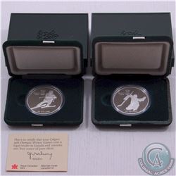 RCM Lot: 1985-1986 $20 Calgary Olympics Proof Sterling Silver Coins Commemorating the 1988 Calgary O