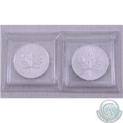 RCM Lot: 2013 and 2014 Canada Fabulous 15 Privy Mark 1oz .9999 Fine Silver Maple Leafs (TAX Exempt).