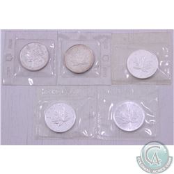 RCM Estate Lot: 1989-2006 SEALED 1oz .9999 Fine Silver Maple Leaf Coins. You will receive the follow