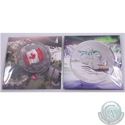 RCM Lot: 2015 Canada $25 for $25 Canadian Flag and the 2016 Canada $25 for $25 Winter Fun Fine Silve