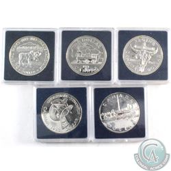 RCM Lot: 1981-1985 Canadian Brilliant Uncirculated Cased Silver Dollars. The dates included in this 