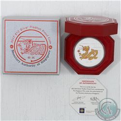 Singapore Mint: 2012 Singapore $10 2oz .999 Fine Silver Proof Year of the Dragon Coloured Coin. The 