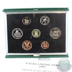 Royal Mint Issue: 1974 Falkland Islands Base Metal 7-coin Proof Set with all original mint packaging