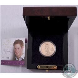 Royal Mint Issue: 2005 Alderney 5 pound 22-Karat Gold Crown Commemorating H.R.H Prince Henry (Harry)