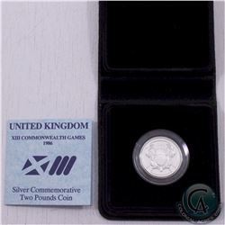 Royal Mint Issue: 1986 United Kingdom XIII Commonwealth Games Silver Two Pound Coin.