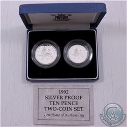 Royal Mint Issue: 1992 United Kingdom Ten Pence Two-Coin Silver Proof Set