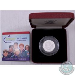 Royal Mint Issue: 2007 United Kingdom Scouts 100 Years of Adventure Silver Proof 50 Pence Coin in Re