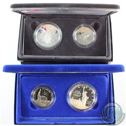 US Mint: 1986 United States Liberty 2-coin set & 1989 US Congressional 2-coin set. Coins come with a