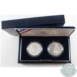 US Mint: 2000 Silver United States Mint 2-coin Leif Ericson US & Icelandic Millennium set in origina