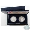 Image 1 : US Mint: 2000 Silver United States Mint 2-coin Leif Ericson US & Icelandic Millennium set in origina