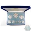 Image 1 : Franklin Mint Issue: 1974 Coinage of Belize Collectors Solid Sterling Silver 8-coin Proof Set with a