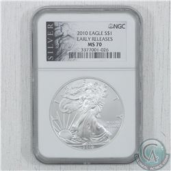 US Mint: 2010 United States $1 Silver Eagle 1oz Fine Silver NGC Certified MS-70 Early Releases (TAX 