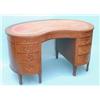 Image 1 : An Edwardian mahogany kidney-shaped writing table, stamped Howard & Sons Ltd, Berners St., satinw...