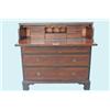 Image 1 : A George IV mahogany secretaire chest, rosewood cross-banded and boxwood line-inlaid, having moul...