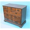 Image 1 : An early 18th century walnut chest, having moulded top over three short and three graduated long...