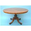Image 1 : A Victorian burr walnut breakfast table, by Gillow & Co, the quarter-veneered oval moulded top cr...