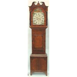 A Victorian oak longcase clock - John Marshall, Moorthorpe - the eight-day movement having 14ins...