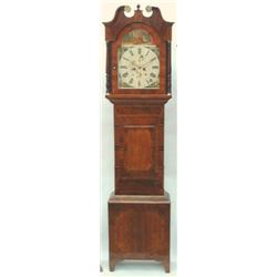 A Victorian oak longcase clock - John Marshall, Moorthorpe - the eight-day movement having 14ins...