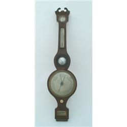 A 19th century mahogany wheel barometer - Cariboni, Gravesend - having hygrometer, thermometer, s...