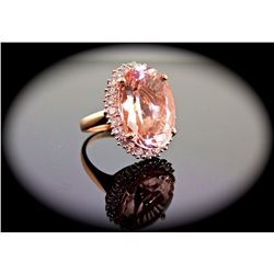 MORGANITE & DIAMOND RING