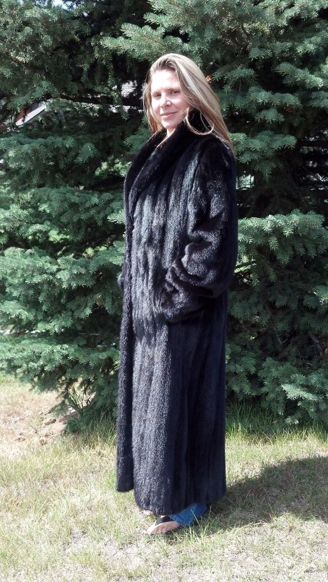 NATURAL FEMALE FULL LENGTH BLACK RANCH MINK COAT WSF World Headquarters