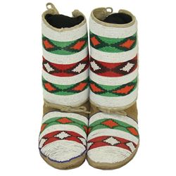 Crow Beaded Child's Moccasins