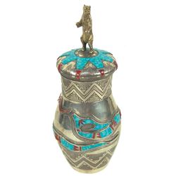 Silver and Gold Jar - White Buffalo (Mike Perez)