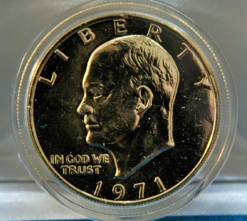1971 USA Gold Plated Eisenhower Dollar Coin