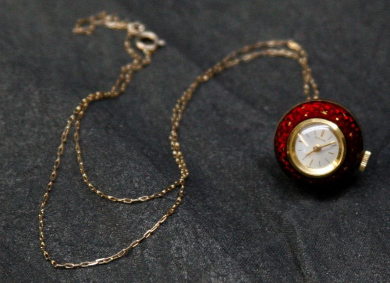 Vintage Ritma Swiss Pendant Ball Watch - Beautifully Enameled