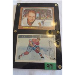 Bobby Hull card #112, Maurice Richard card #24