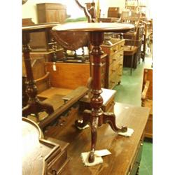 Late Victorian oval mahogany wine table on carved tripod base…