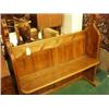 Image 1 : Pine church pew with fleur de leys decoration…