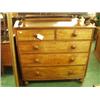 Image 1 : Early 19c mahogany chest of drawers, cock beaded and mahogany lined with original handles and tur…