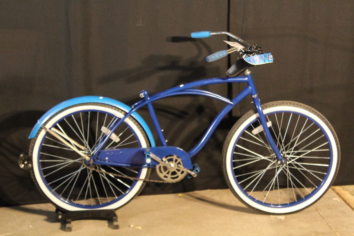 BLUE HUFFY SINGLE SPEED CRUISER BIKE
