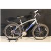 Image 1 : BLUE AND CHROME SCHWINN JET STAR 18 SPEED FRONT SUSPENSION HYBRID CRUISER BIKE