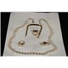 Image 1 : ONE STRAND OF BAROQUE SHAPED WHITE AKOYA CULTURED PEARLS RV $1,200, 14KT YELLOW GOLD ID BRACELET